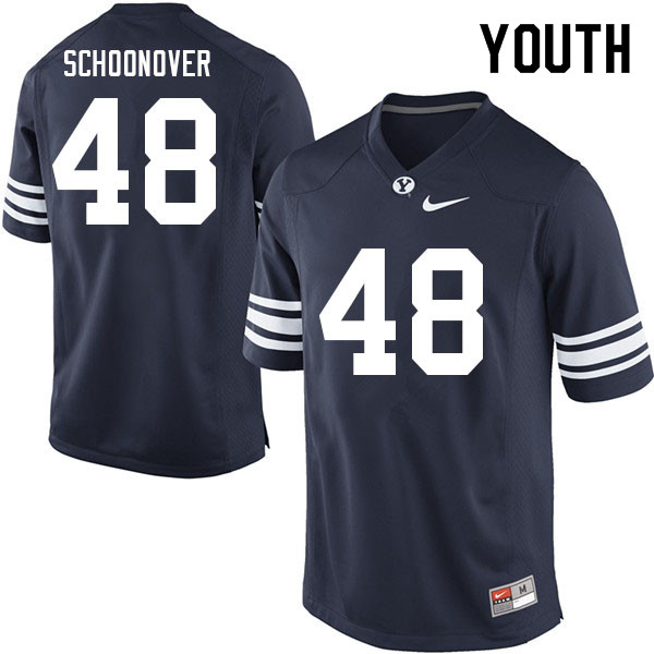 Youth #48 Bodie Schoonover BYU Cougars College Football Jerseys Sale-Navy
